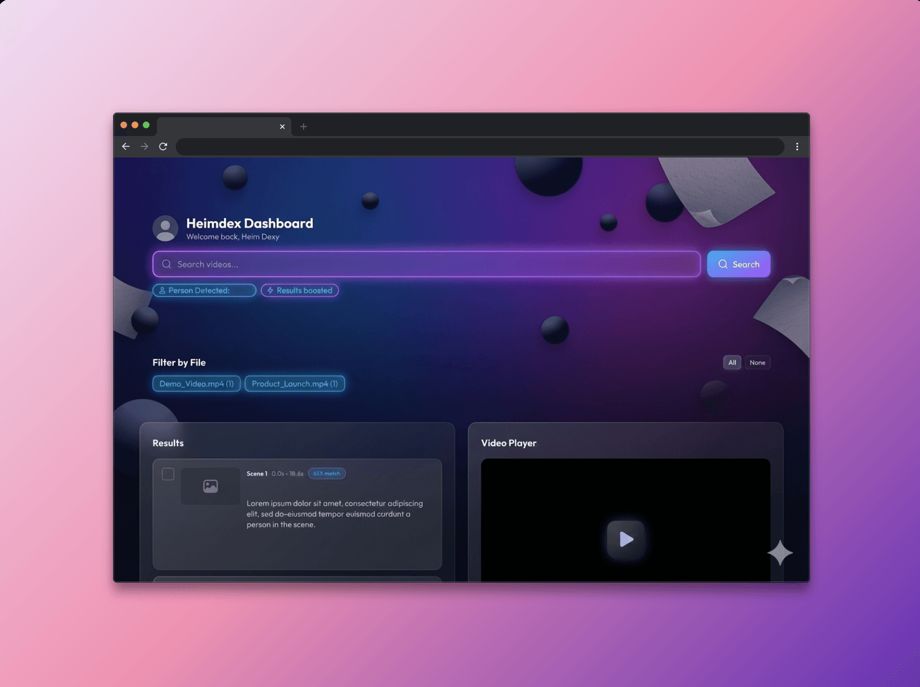 HEIMDEX AI Search Interface